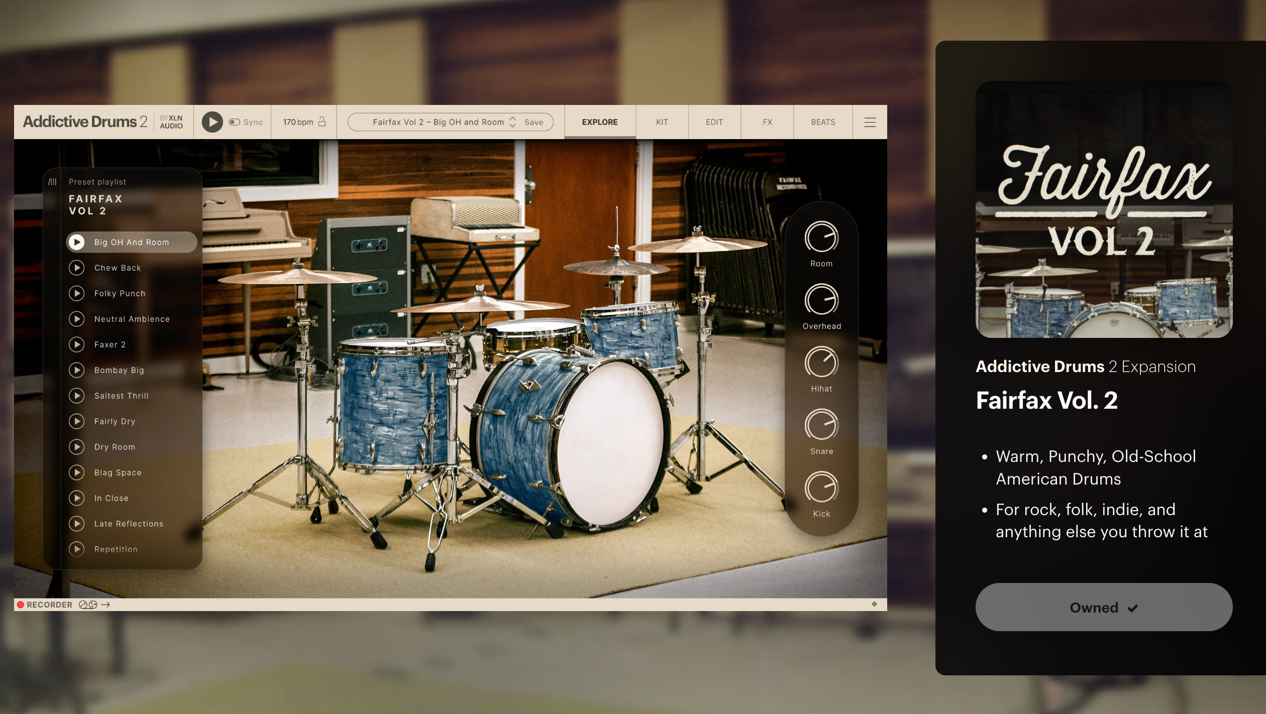XLN Audio Addictive Drums 2 (Fairfax Vol. 2 AD Pack)